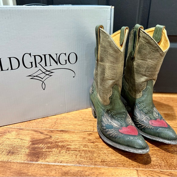 Old Gringo “Cupido” Green Ankle Boots - Picture 1 of 9